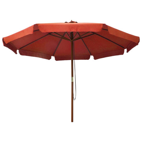 Parasol avec mât en bois 330 cm orange helloshop26 02_0008124