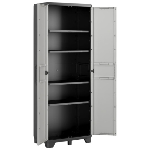 Armoire de rangement avec étagères gear noir et gris 182 cm