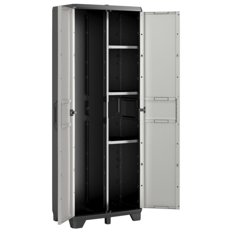 Armoire de rangement polyvalente gear noir et gris 182 cm