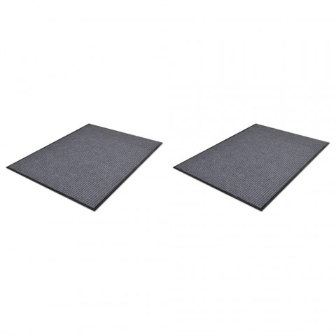 Paillassons 2 pcs pvc gris 90x60 cm