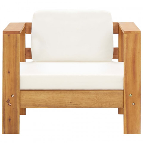 Chaise de jardin avec coussin, bois d'acacia solide - Couleur au choix