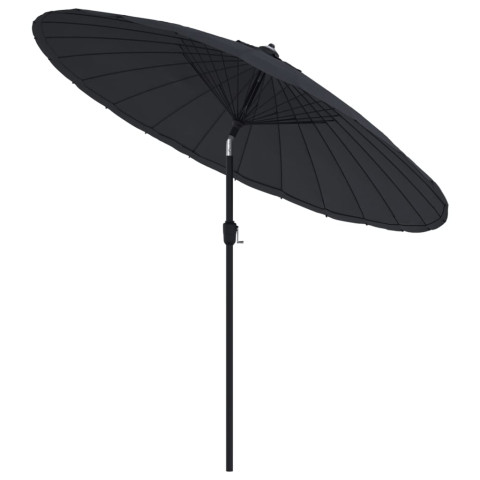Parasol d'extérieur avec mât en aluminium 270 cm noir helloshop26 02_0008222