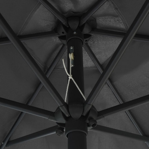 Parasol avec LED et mât en aluminium 270 cm Anthracite