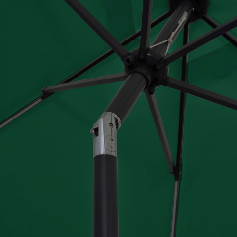 Parasol avec LED et mât en aluminium 300 cm Vert