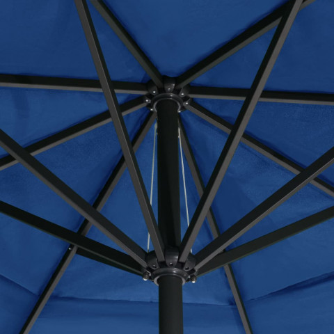 Parasol d'extérieur avec mât en aluminium 500 cm Bleu azuré