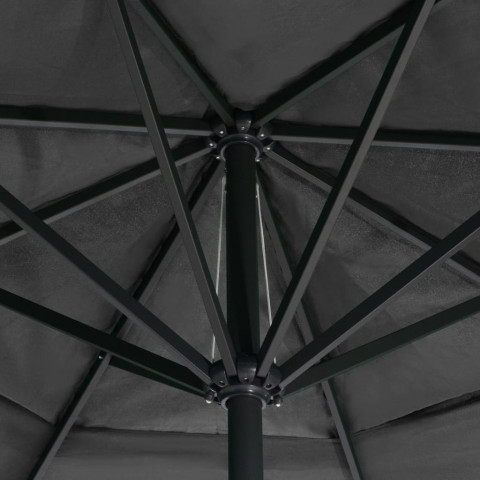 Parasol d'extérieur avec mât en aluminium 600 cm Anthracite