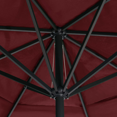 Parasol d'extérieur avec mât en aluminium 600 cm Bordeaux