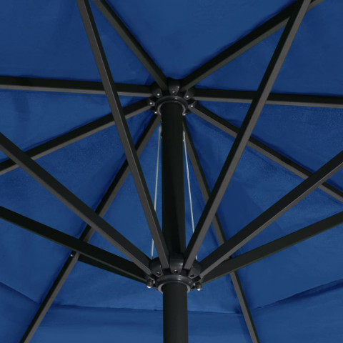 Parasol d'extérieur avec mât en aluminium 600 cm Bleu azuré