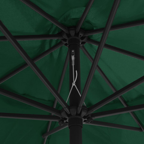 Parasol d'extérieur avec mât en métal 400 cm Vert