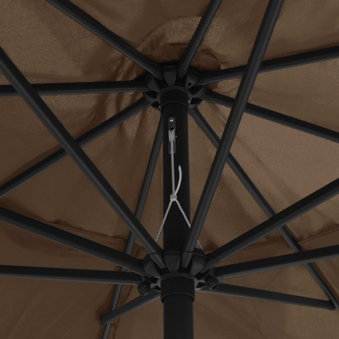 Parasol d'extérieur avec mât en métal 400 cm Taupe