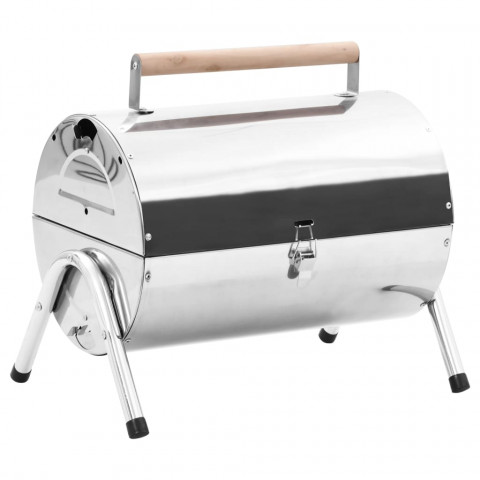 Barbecue au charbon portable acier inoxydable grilles doubles