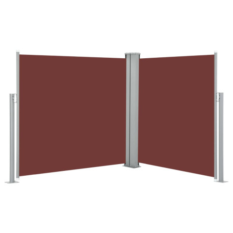 Auvent paravent store brise-vue latéral rétractable de patio jardin 120 x 600 cm marron helloshop26 02_0007406