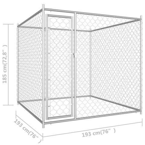 Chenil extérieur cage enclos parc animaux chien d'extérieur pour chiens 185 cm  02_0000342