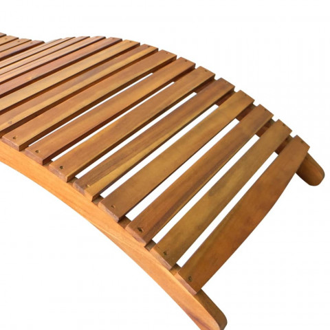 Chaise longue bois d'acacia solide - Couleur au choix