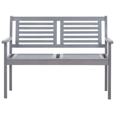 Banc de jardin gris bois d'eucalyptus solide - Longueur au choix