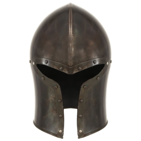 Casque de chevalier médiéval antique pour gn argenté acier