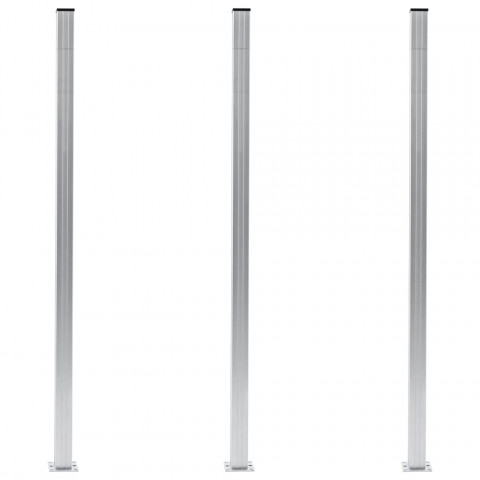 Poteaux de clôture 3 pcs aluminium 185 cm
