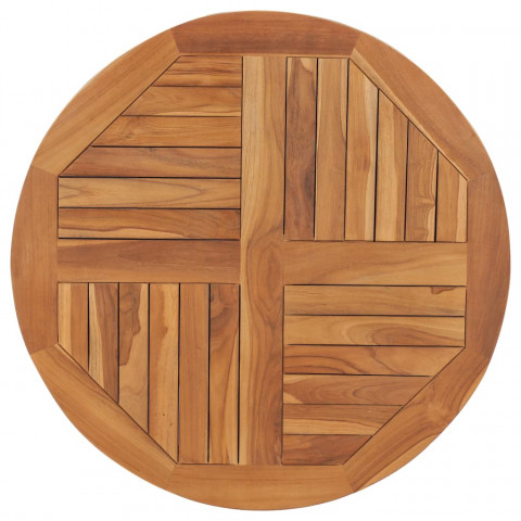 Dessus de table bois de teck solide rond 2,5 cm 80 cm