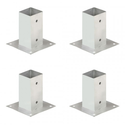 Ancres de poteau 4 pcs métal galvanisé 71 mm