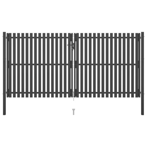 Portail de clôture de jardin acier 4x2,25 m anthracite