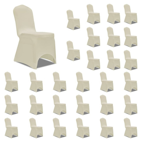 Housses élastiques de chaise crème - Nombre de pièces au choix