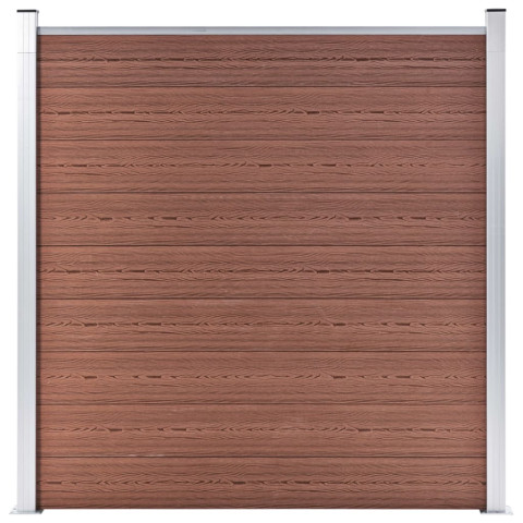 Ensemble de clôture wpc 10 carré + 1 incliné 1830x186 cm marron