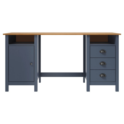 Bureau hill gris 150x50x74 cm bois de pin solide