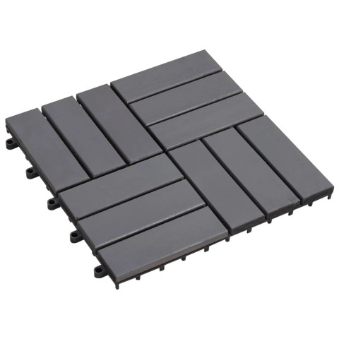 Carreaux de terrasse 30pcs délavage gris 30x30 cm acacia solide