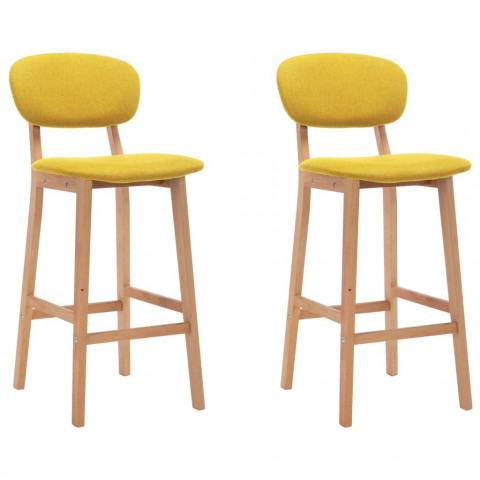 Tabourets de bar 2 pcs jaune moutarde tissu