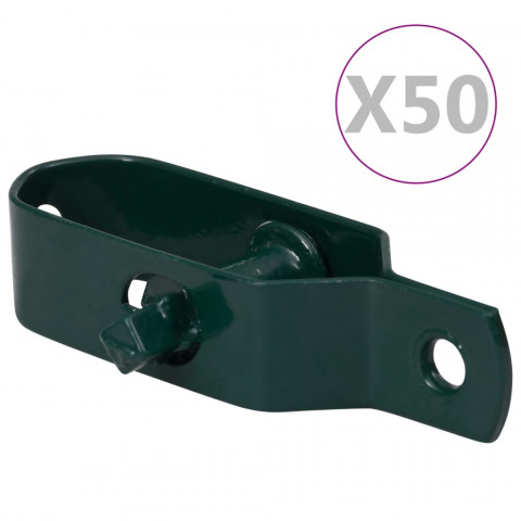 Tendeurs de fil de clôture 50 pcs 100 mm acier vert