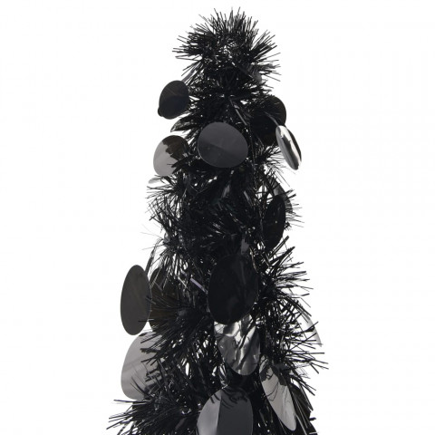 Sapin de Noël artificiel escamotable Noir 180 cm PET