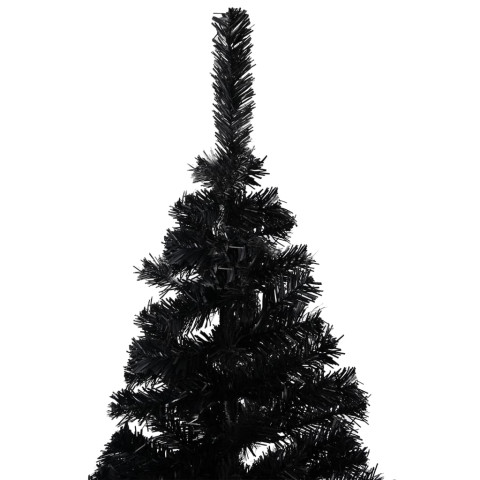 Sapin de Noël artificiel avec support Noir 210 cm PVC