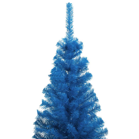 Sapin de Noël artificiel avec support Bleu 150 cm PVC