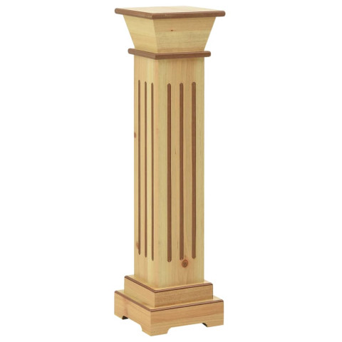 Support pilier carré à plantes bois clair 17x17x66 cm mdf