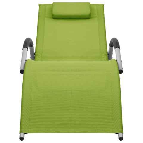 Transat chaise longue bain de soleil lit de jardin terrasse meuble d'extérieur textilène - Couleur au choix