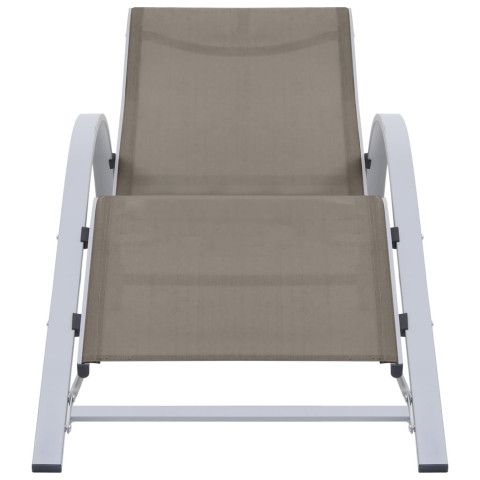 Transat chaise longue bain de soleil lit de jardin terrasse meuble d'extérieur textilène et aluminium - Couleur au choix