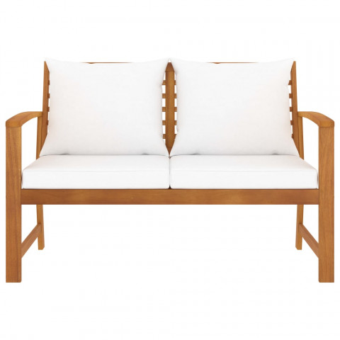 Banc de jardin avec coussin 120 cm bois solide d'acacia - Couleur au choix