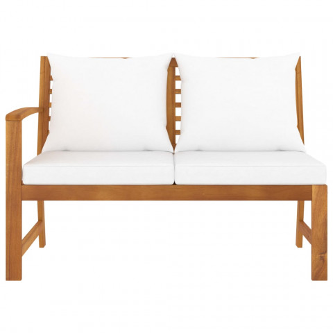 Banc de jardin 114,5 cm avec coussin bois solide d'acacia - Couleur au choix