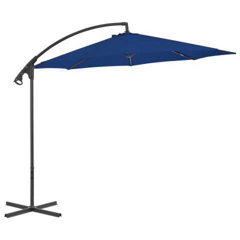 Parasol meuble de jardin déporté avec mât en acier 300 cm - Couleur au choix