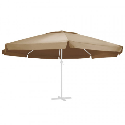 Tissu de remplacement pour parasol d'extérieur taupe 600 cm