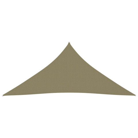 Voile toile d'ombrage parasol tissu oxford triangulaire 3 x 3 x 3 m beige helloshop26 02_0009820