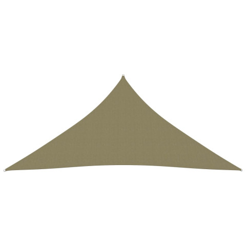 Voile toile d'ombrage parasol tissu oxford triangulaire 4 x 4 x 4 m beige 