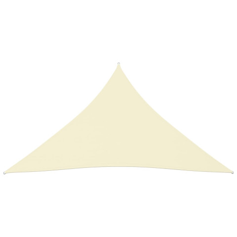 Voile toile d'ombrage parasol tissu oxford triangulaire 6 x 6 x 6 m crème 