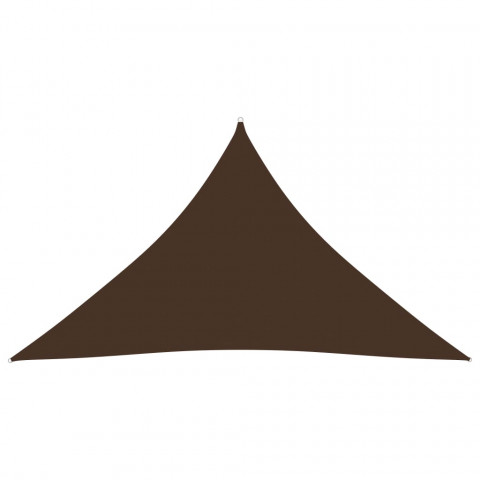 Voile de parasol tissu oxford triangulaire 5x5x6 m marron