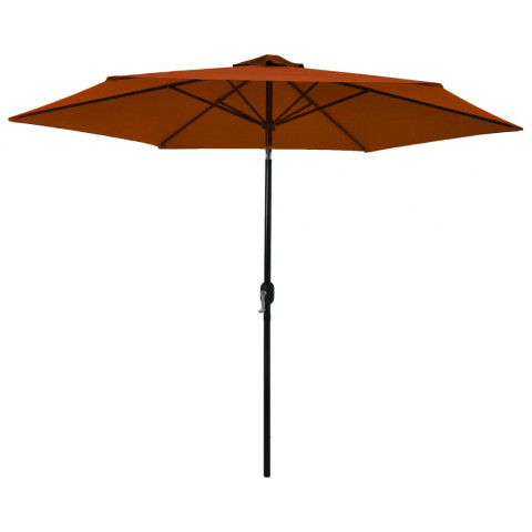 Parasol d'extérieur avec mât métallique terre cuite 300 cm