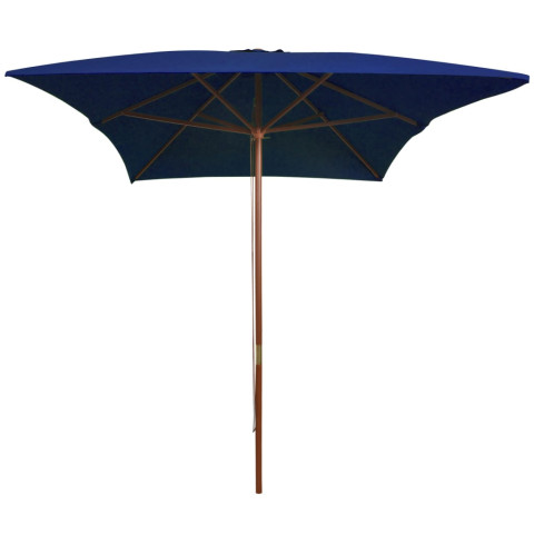 Parasol d'extérieur avec mât en bois 200 x 300 cm bleu helloshop26 02_0008255