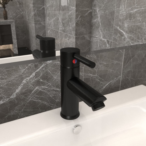 Robinet de lavabo de salle de bain noir 130x176 mm