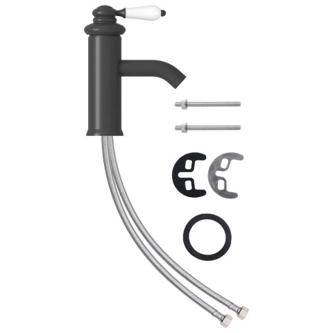 Robinet de lavabo de salle de bain robinet d'évier mitigeur de salle de bain mitigeur de salle d'eau maison intérieur 18 cm gris