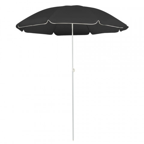 Parasol d'extérieur avec mât en acier anthracite 180 cm