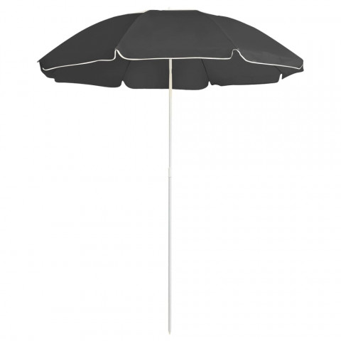 Parasol d'extérieur avec mât en acier anthracite 180 cm